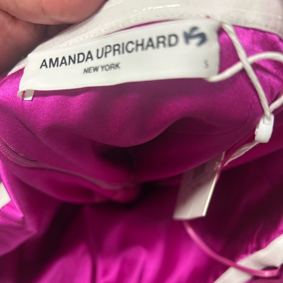 Amanda Uprichard Vibrant Magenta Party Mini Dress, Bachelorette Dress, 100% Silk - Picture 5 of 10
